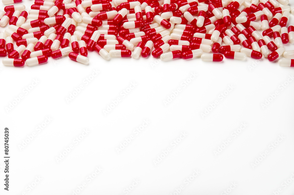 Fototapeta premium Rot Weiße Tabletten