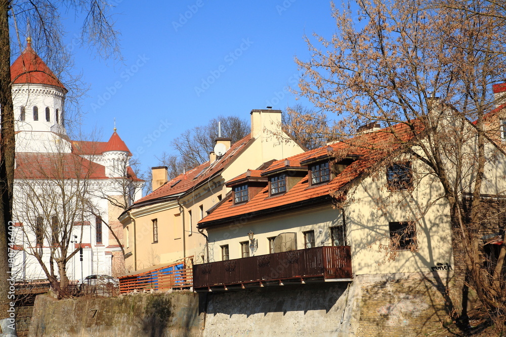 House with a balcony hanging