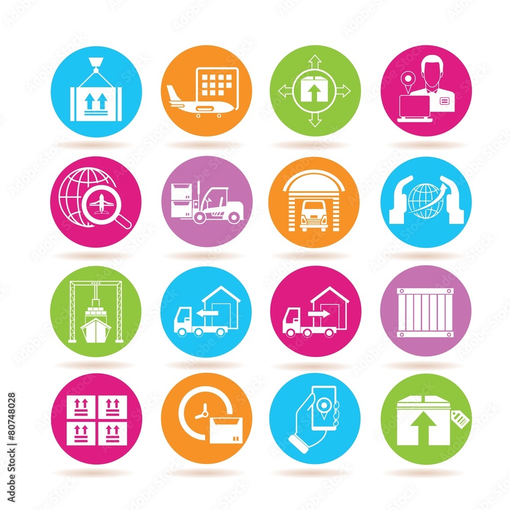 logistics and shipping icons logistics and shipping icons