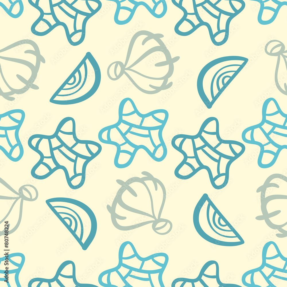 Naklejka premium Seamless abstract sea pattern