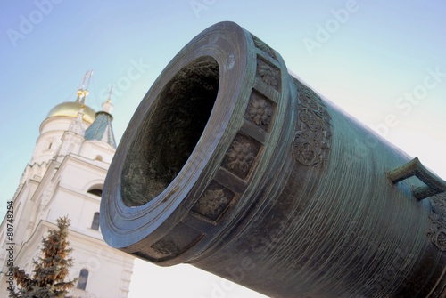 Tsar Cannon (King Cannon) in Moscow Kremlin in winter.