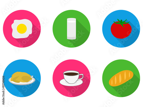flat icons food