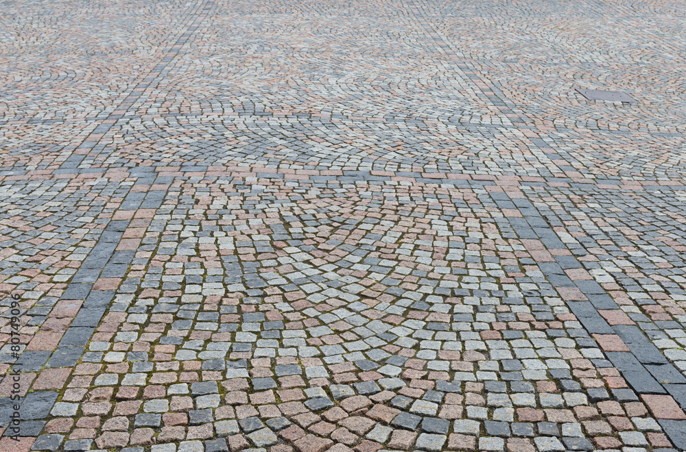 Picture of Square cobbled with granite stones Stock Photo | Adobe Stock