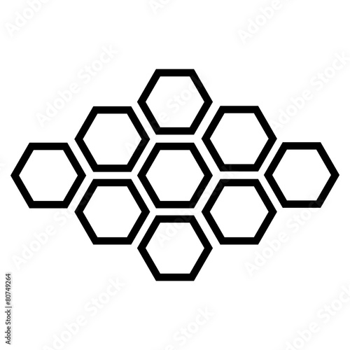 vector black hexagonal icon on white background.