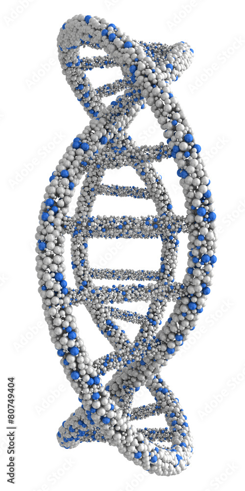 Abstract image of DNA molecules twisted into a spiral