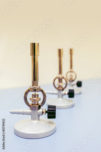 Bunsen burner in lab