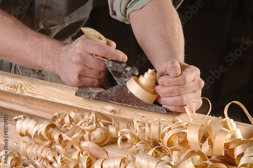 joinery workshop with wood
