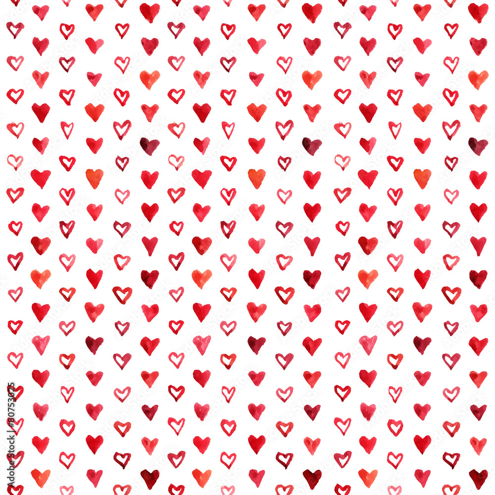 Watercolor hearts pattern Watercolor hearts pattern
