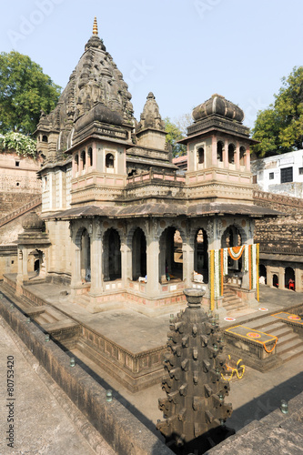 Temple palace of Maheshwar on India