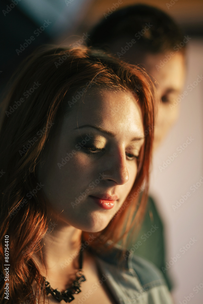 Fototapeta premium Woman looking down