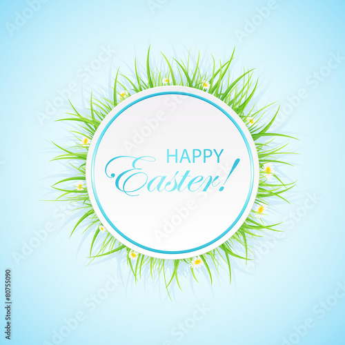 Easter banner with grass