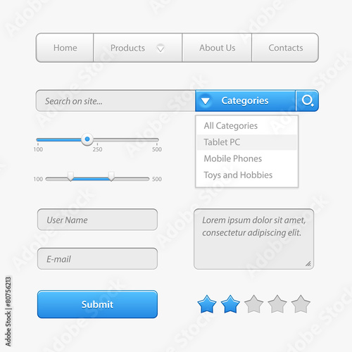 Blue Light User Interface Controls