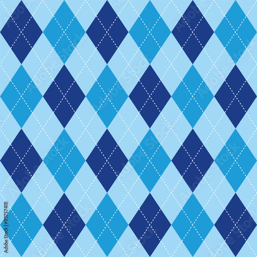 Argyle pattern blue rhombus seamless texture