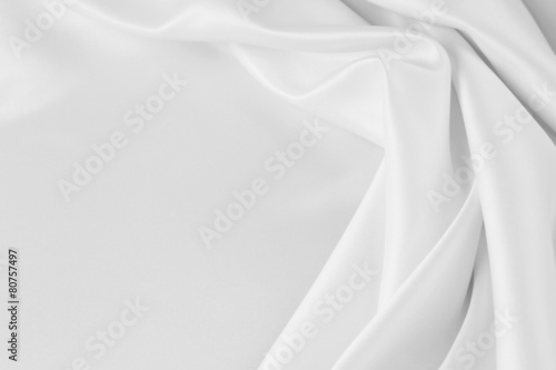 White silk fabric texture. Copy space