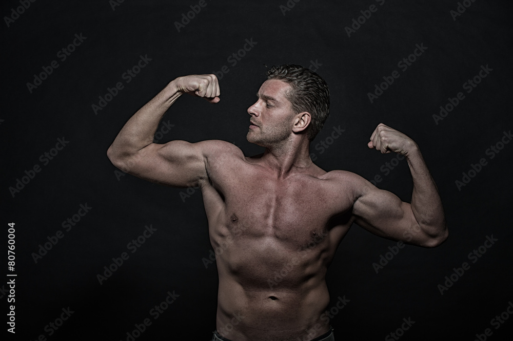 Glamour young muscular athletic man