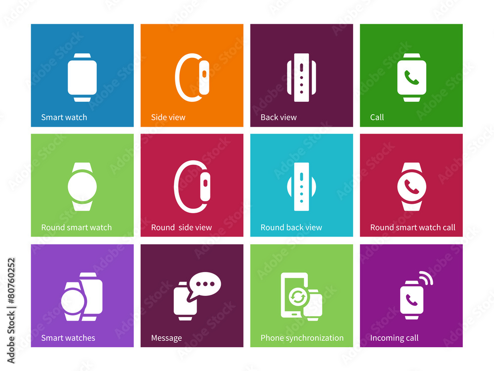 Smart hand gadget icons on color background. Smart hand gadget icons on color background.