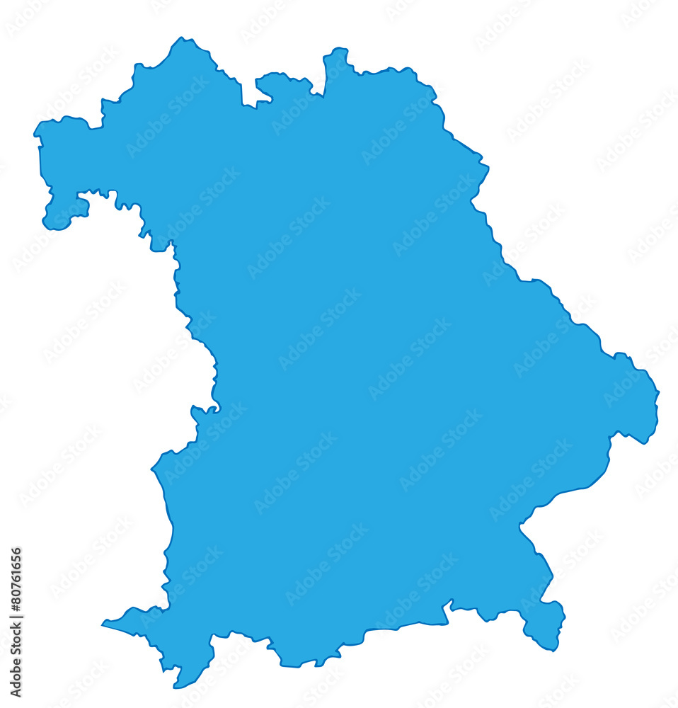 Bayern Karte Umriss blau