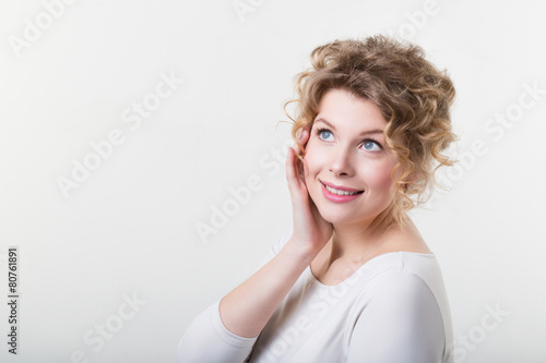 Young beautiful woman surprised