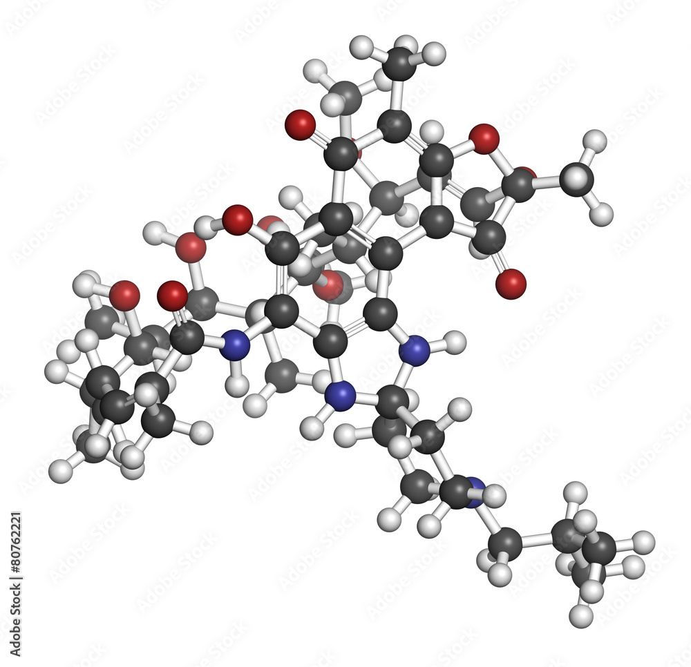 Rifabutin tuberculosis drug molecule. 