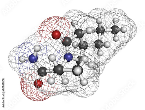 Brivaracetam anticonvulsant drug molecule.  photo