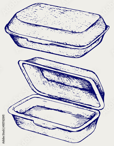 Foam meal box. Doodle style