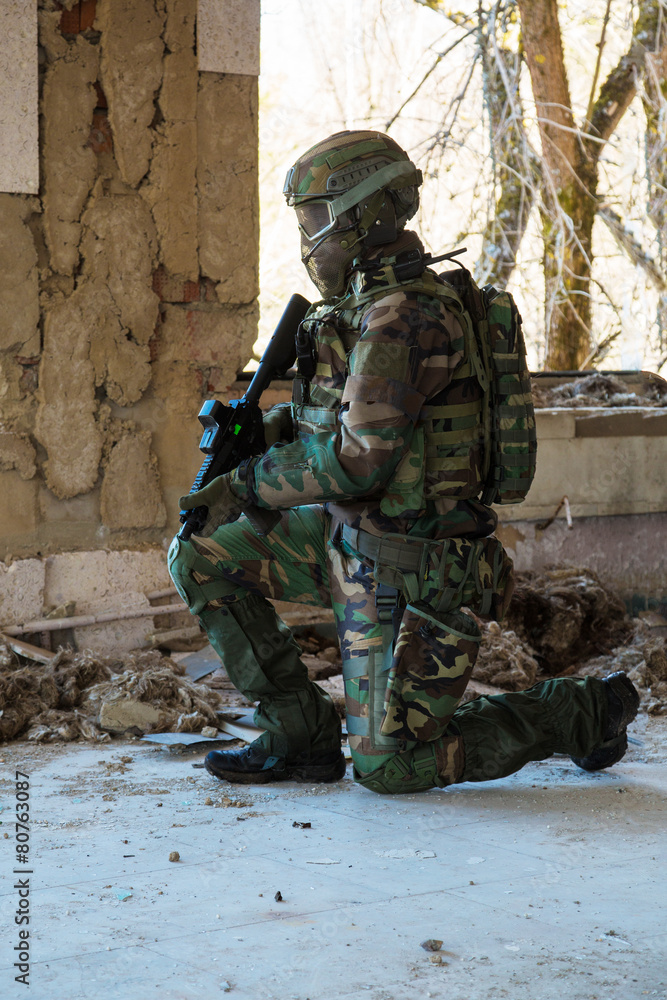 NATO soldier in full gear. NATO soldier in full gear.