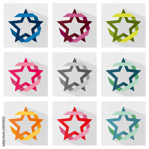 Star with ribbon.