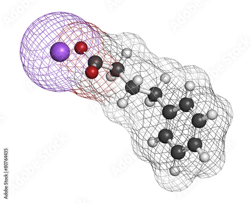 Sodium phenylbutyrate urea cycle disorders drug molecule.  photo