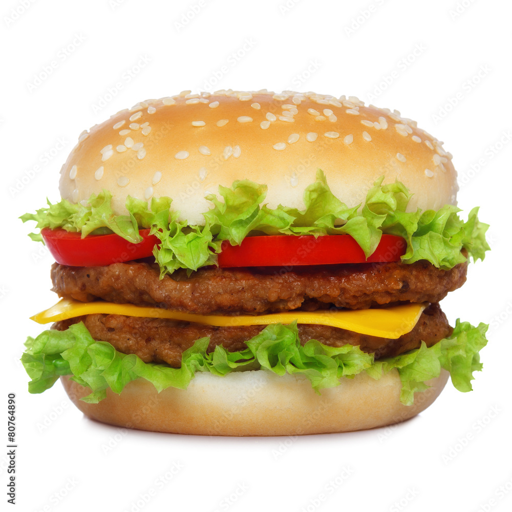 Big classic hamurger isolated on white Big classic hamurger isolated on white