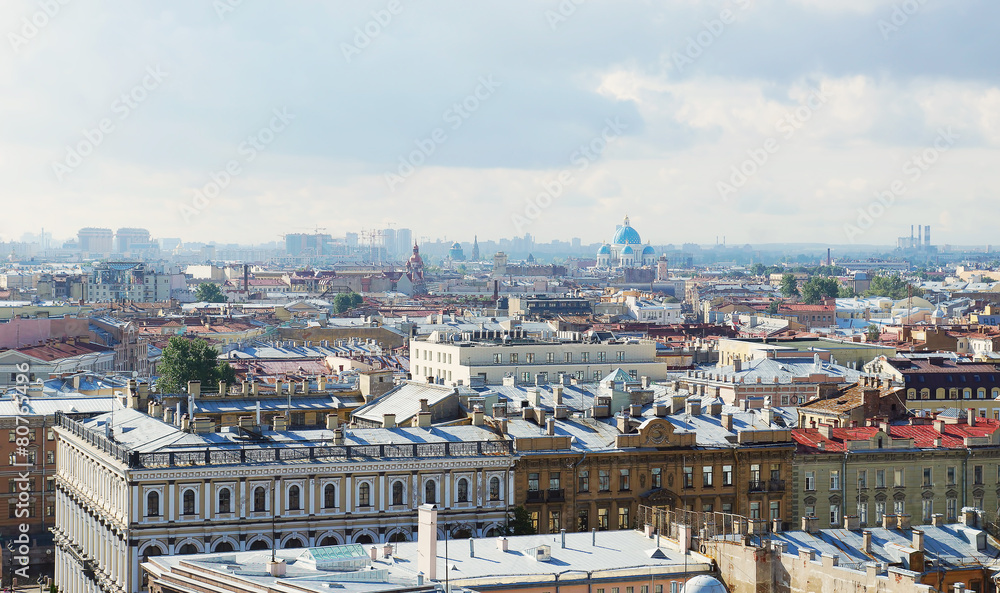 Cityscape of the Saint-Petersburg, Russia. View from above