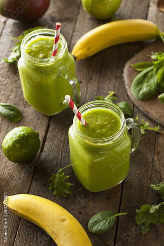 Healthy Organic Green Fruit Smoothie