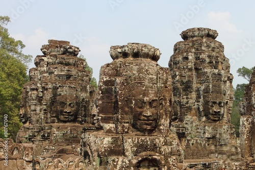 Bayon Temple in Angkor, Siem Reap, Cambodia photo