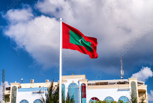 Maldives flag in Republic Square, Male'