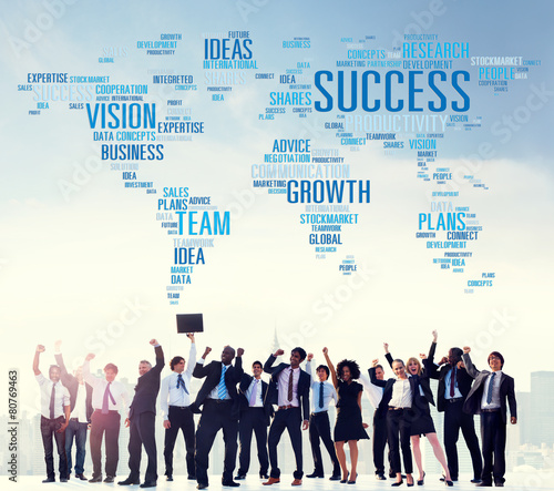 Success Growth Vision Ideas Team Business Plans Connect Concept