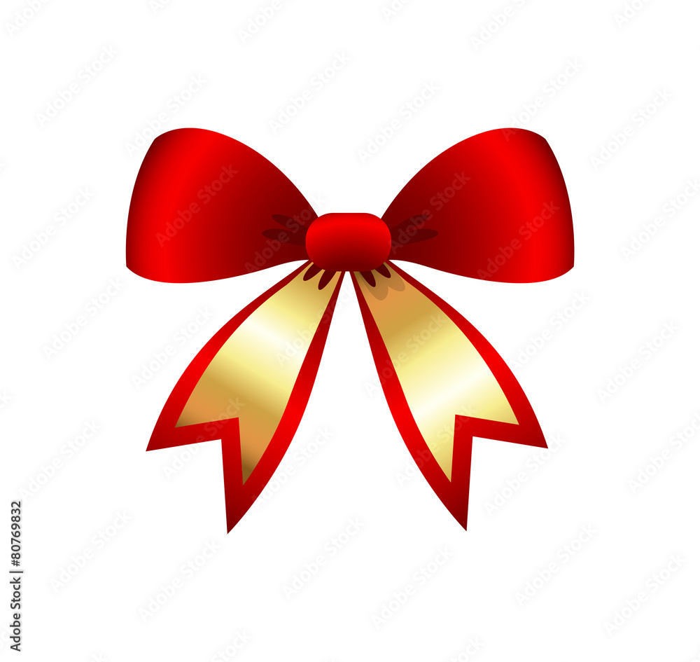 Golden Red Christmas Bow Golden Red Christmas Bow