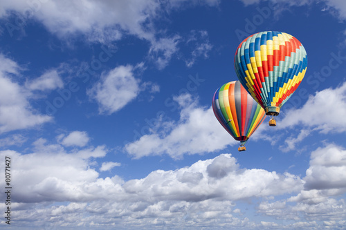 Obraz na plátne Hot Air Balloons In The Beautiful Blue Sky