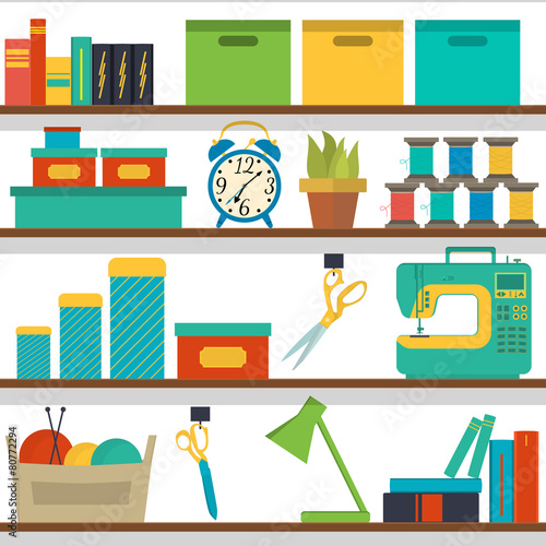 seamless pattern craft tools
