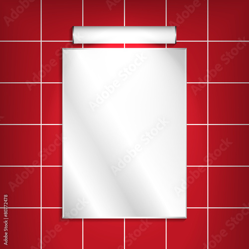 The mirror in the bathroom