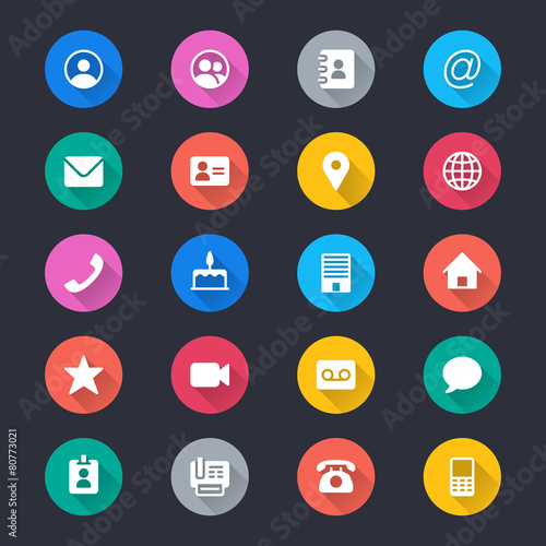 Contact simple color icons