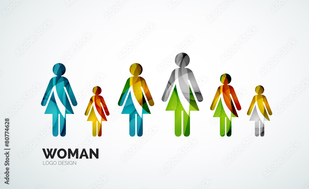 Color abstract logo woman icon Color abstract logo woman icon