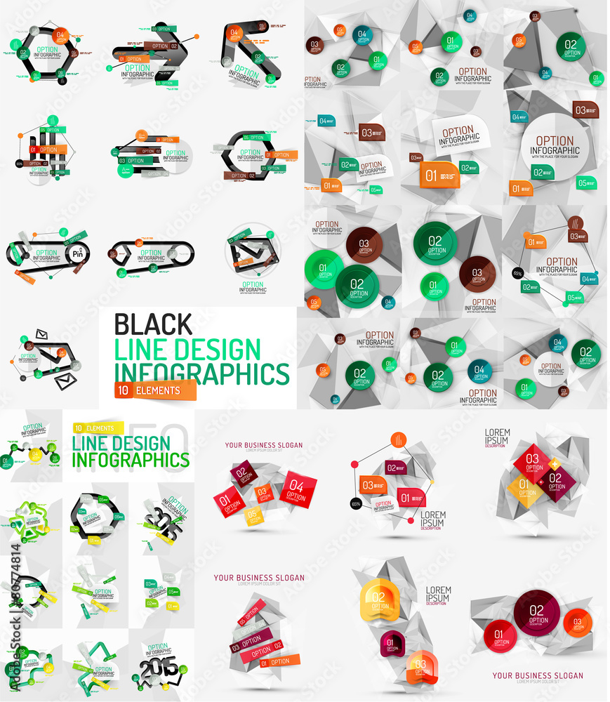 Vector mega set of modern business infographic templates Vector mega set of modern business infographic templates