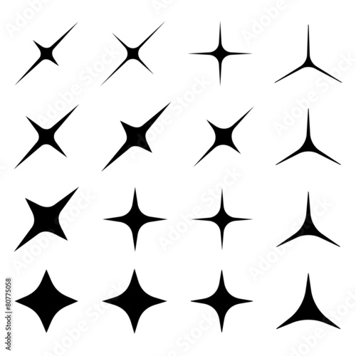 vector sparkles black symbols