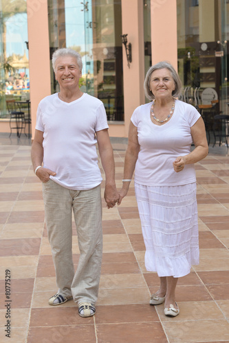 Senior couple at hotel resort