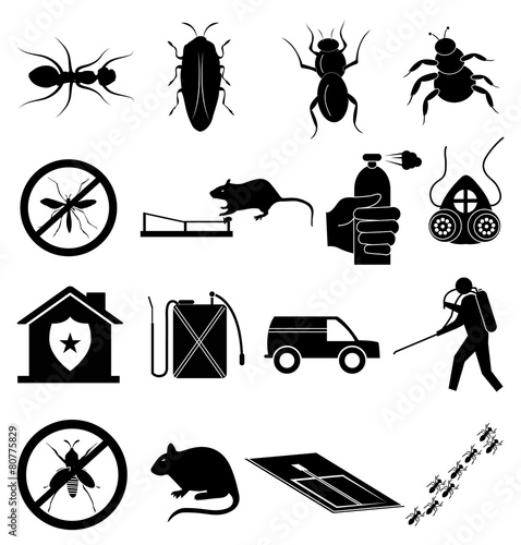 exterminators icons set