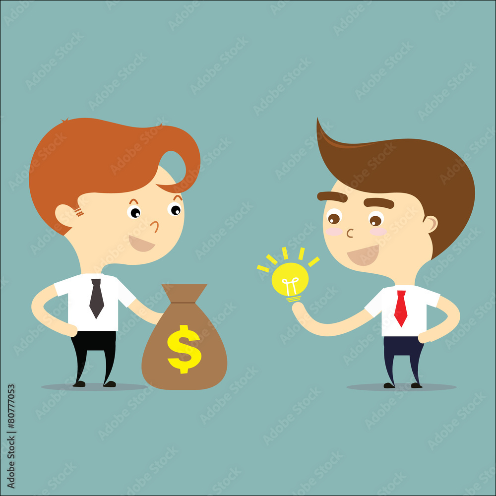 businessman change money with idea vector businessman change money with idea vector