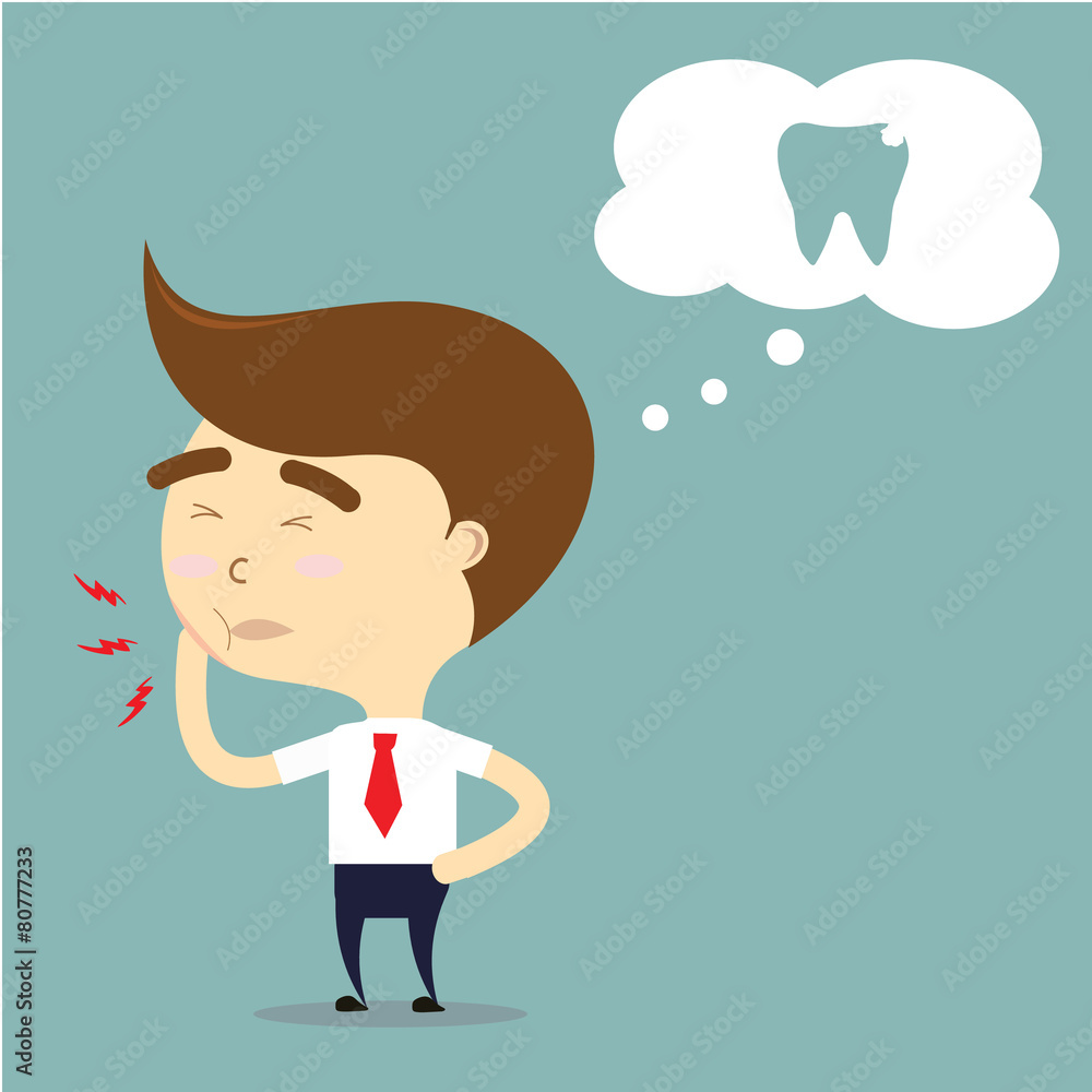 businessman is toothache vector