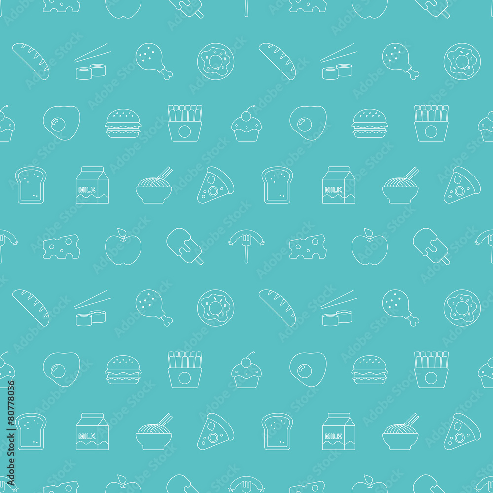 food line icon pattern set food line icon pattern set