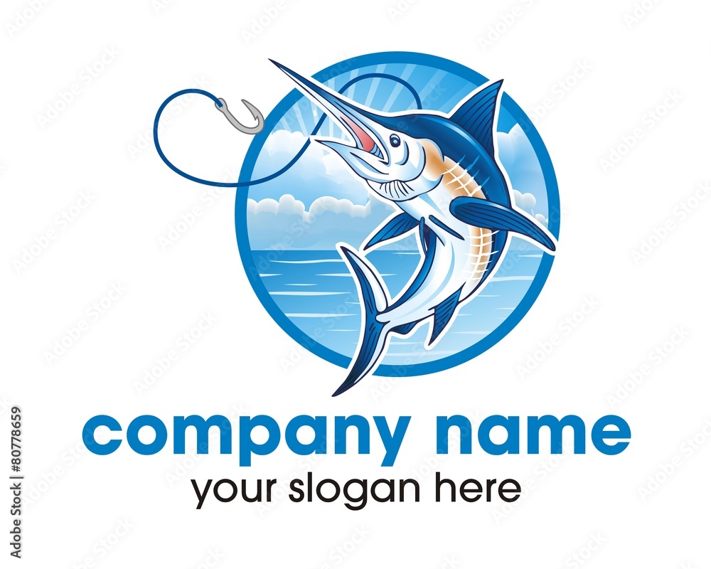 Obraz premium blue fish logo