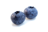 Pair of blueberries isolated on a white background