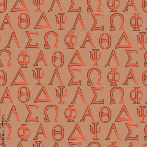 seamless background with letters of the Greek alphabet
